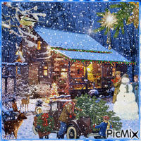 Christmas Cottage - Besplatni animirani GIF