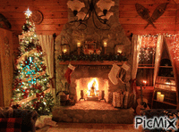 Christmas Cabin - GIF animasi gratis