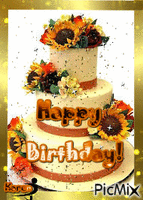 Fall Birthday Cake 4 - Безплатен анимиран GIF