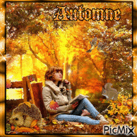 Autumn woman - 免费动画 GIF