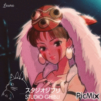 Principessa Mononoke Studio Ghibli laurachan animovaný GIF