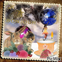 Bonjour - Noël. - Free animated GIF