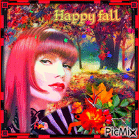 Multicolored autumn portrait GIF animé