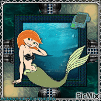 ♦Mermaid Kim Possible at an Underwater Base♦ animerad GIF