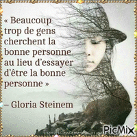 Citation de Gloria Steinem - Gratis geanimeerde GIF