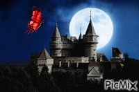 Замок с луной - GIF animate gratis