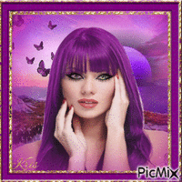 portrait de femme violette 🌼❤️