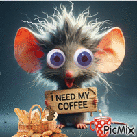 mouse need coffee анимиран GIF
