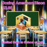 Dozing American Bison 2.00 animoitu GIF