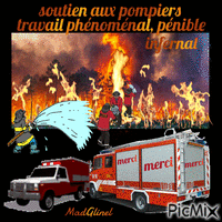 soutien aux pompiers, un grand merci animēts GIF