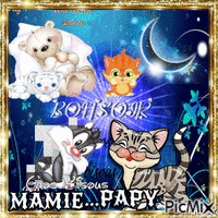 ***Bonsoir*Gros*Bisous***mamie papy animeret GIF