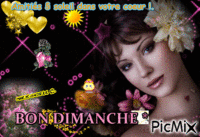 Coeurs,Soleil, Roses / Douceur - Bon Dimanche Gif Animado
