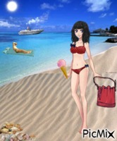 A la plage - GIF animasi gratis