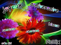 joyeux anniversaire amandine - Бесплатный анимированный гифка