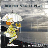 mercredi sous la pluie - Бесплатный анимированный гифка