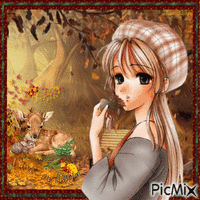 Manga d'automne. Tons marrons. - Animovaný GIF zadarmo