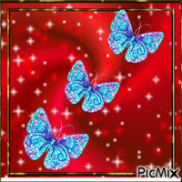 Ligne de papillon bleu - Free animated GIF