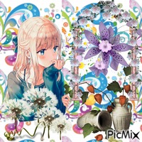Manga fleurs - GIF animé gratuit