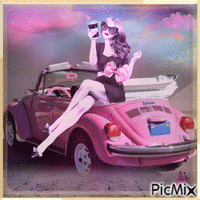 Concours "Femme et sa voiture" - Gratis geanimeerde GIF