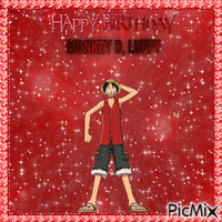 Happy Birthday Monkey D. Luffy animuotas GIF