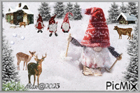 Vinter med gnomes - Zdarma animovaný GIF