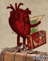 Corazón viajero Gif Animado
