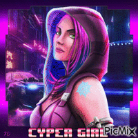 Cyber Girl - Animovaný GIF zadarmo