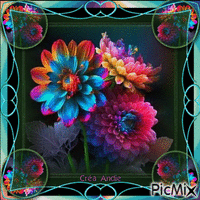 Fleurs colorées - 免费动画 GIF