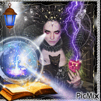 Femme gothique avec de la magie