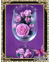 Roses in a glass. κινούμενο GIF