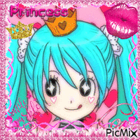 Miku princess 👑 - GIF animado gratis