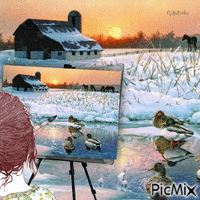 A painting in the snow-contest - Animovaný GIF zadarmo
