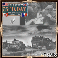 Le débarquement en Normandie 1944-2019 animovaný GIF