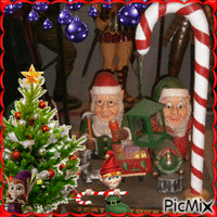 Elfe et Noël - GIF animado grátis