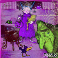 purple green halloween - Kostenlose animierte GIFs