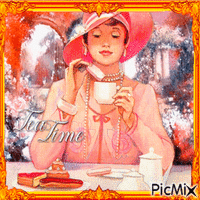 L'heure du thé/vintage animovaný GIF