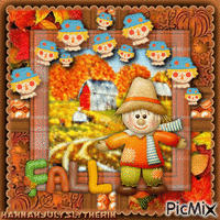 {=}Autumn Cute Little Scarecrow Boy{=}