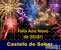 Feliz Ano Novo 2018 - Castelo do Saber - Gratis animerad GIF