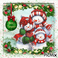 Merry Christmas Snowmen Family