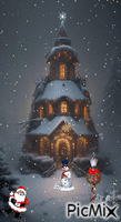 Santa Claus playing in the snow - GIF animé gratuit