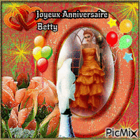 Joyeux Anniversaire a mon amie Betty ♥♥♥ animasyonlu GIF