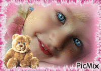 HD enfant sur fond rose - Δωρεάν κινούμενο GIF