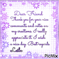 My Dear Friend. Thank you.............2