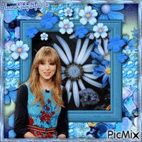 {♣}Taylor Swift and Blue Flowers{♣} - Free animated GIF