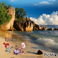 Pebbles and Bamm-Bamm geanimeerde GIF