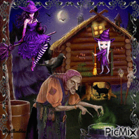 Douceur de sorcières en violet ! - Безплатен анимиран GIF
