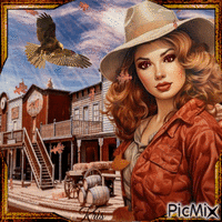 Cowgirl avec une touche d'automne - Free animated GIF