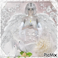 ange colombe blanc animovaný GIF