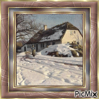 A winter day outside an old farmhouse in Jyderup - Ingyenes animált GIF