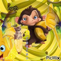 Les bananes, nath アニメーションGIF